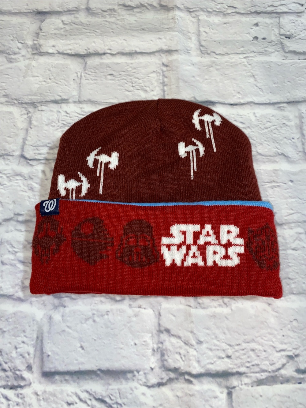 Star Wars x Washington Nationals Knit Beanie w/Logo Band O/S Red, Blue, White